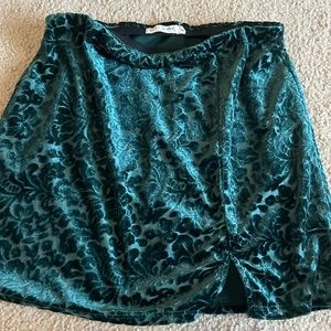 Velvet green skirt size large